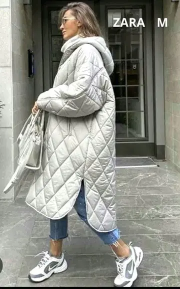 ZARA 퀼팅 롱 코트 M