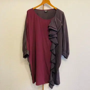 새상품급 그레이스 콘티넨탈 Diagram 프릴 달린 칠부 소매 튜닉