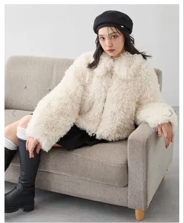 INGNI 스탠칼라 푸들 에코 퍼 블루종