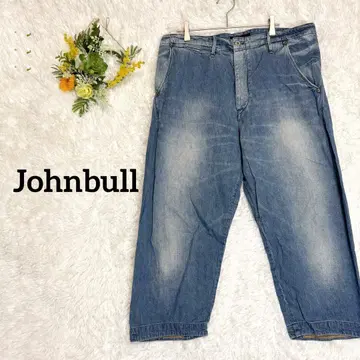 [젬블] 사루엘 데님 팬츠 크롭 기장 빅 실루엣 사용감 있음