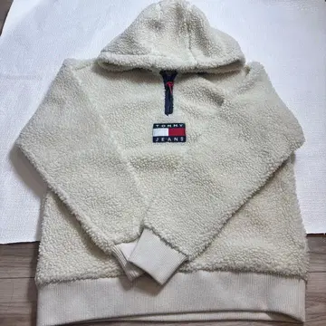 TOMMY JEANS 플리스 자켓 크림