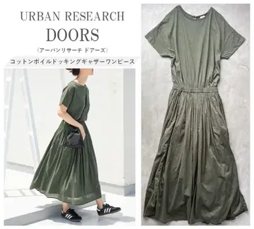 URBAN RESEARCH DOORS 코튼 보일 개더 원피스 M