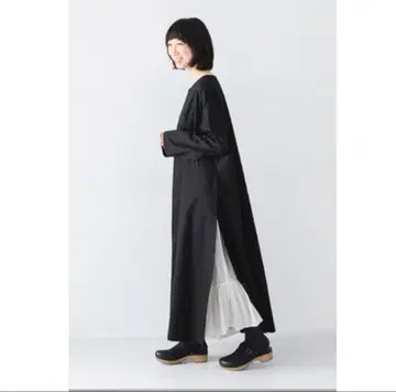 새상품 08mab 사이드 버튼 원피스 블랙