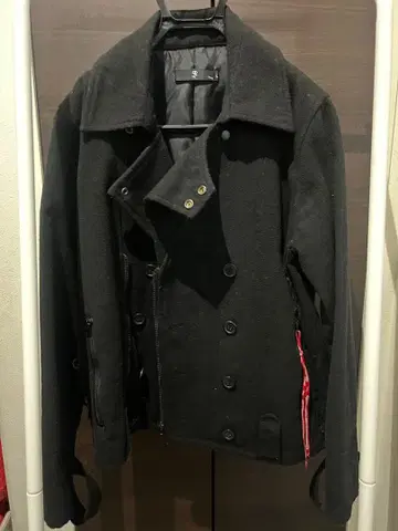 블랙 L 사이즈 피코트