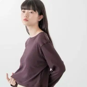 LOWRYS FARM [yuw] 시어 골지 롱 슬리브 M 브라운