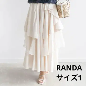 RANDA 비대칭 캉캉 스커트 1 베이지