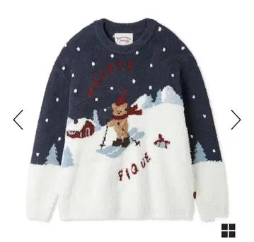 [ 미사용 새상품 ] 젤라피케 스키 베어 자카드 셋업