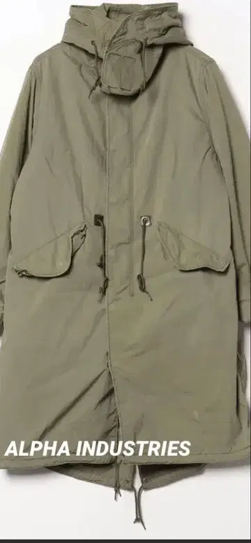 ALPHA INDUSTRIES 후드 부착 밀리터리 자켓 라이너 포함 M