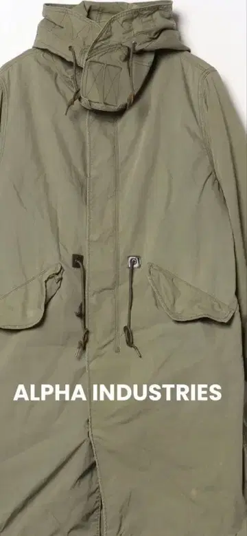 ALPHA INDUSTRIES 후드 부착 밀리터리 자켓 라이너 포함 M
