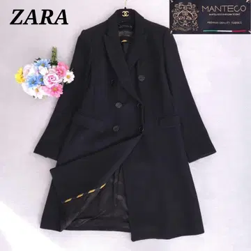 자라 마테코 롱 체스터 코트 더블 울 M 블랙