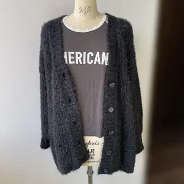 블랙 라메 가디건