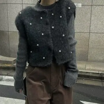 willfully random pearl knitvest 펄 베스트