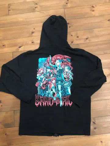 새상품 BAND-MAID ZIP HOODY L 밴딩 메이드 후드티