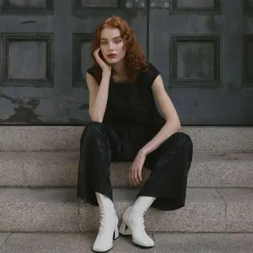 ANDRESD 페플럼 세트업 드레스