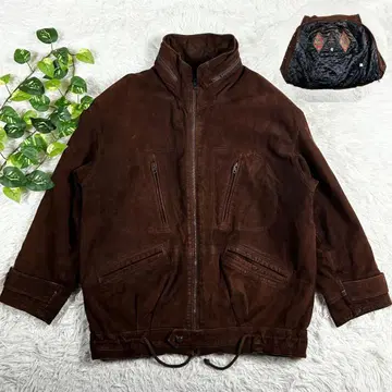 빈티지 브라운 스웨이드 M-65 타입 자켓 퀼팅 XL