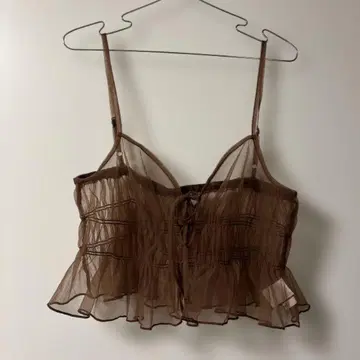 브라운 프릴 뷔스티에 F 사이즈