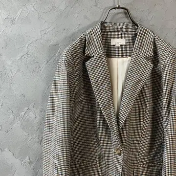 LOFT 테일러드 자켓 체크 무늬 레트로 센터 벤트 LO22