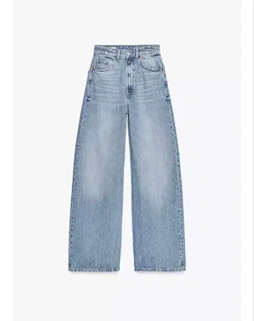 ZARA TRF 엑스트라 와이드 레그 하이웨스트 청바지 40
