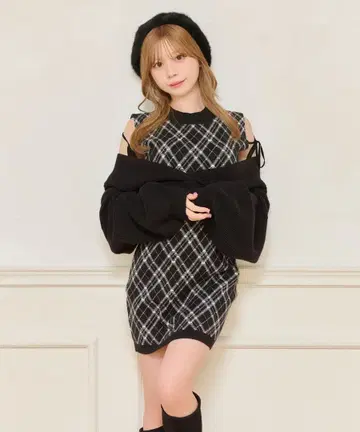 레이어드 스타일 니트 원피스 apres jour