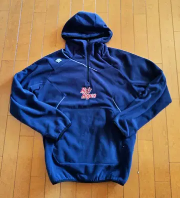 네이비 플리스 자켓 후드 부착 DESCENTE