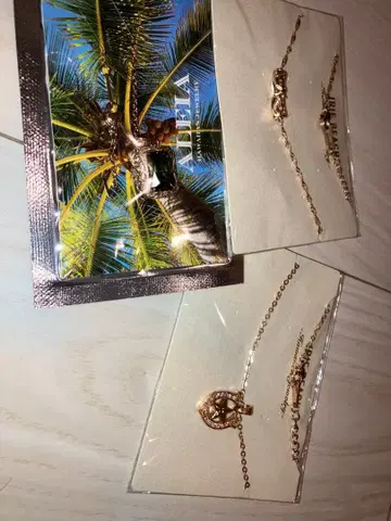 핑크 골드 펜던트 목걸이 3종 세트