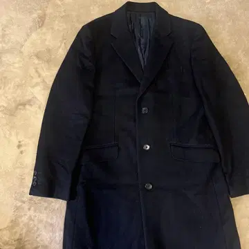 TAKEO KIKUCHI 캐시미어 혼방 롱 코트 양모 심플 두꺼운 원단