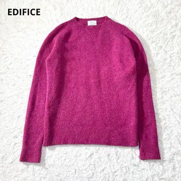 [ 컨디션 최상 ] EDIFICE 크루넥 모헤어 니트 스웨터 핑크 46