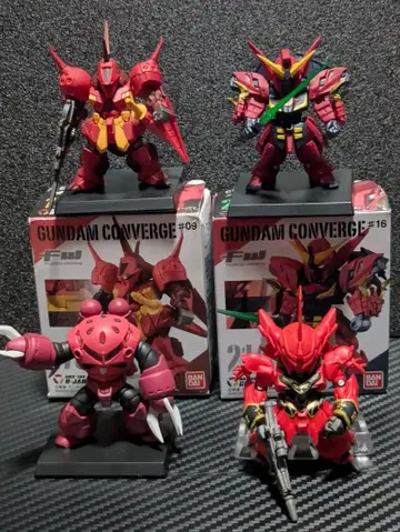 GUNDAM CONVERGE 빨간색 모빌슈트 피규어 4개 세트