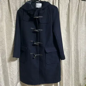 네이비 더플 코트 후드 부착