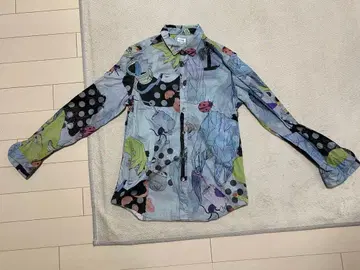 Paul Smith 컬러풀 아트 프린트 긴팔 셔츠 L
