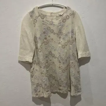 코튼 하우스 아야 꽃무늬 자수 상의 캐슬콤 정원