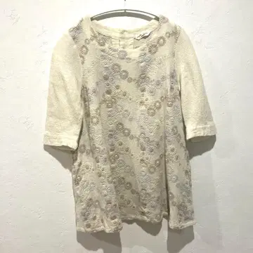 코튼 하우스 아야 꽃무늬 자수 상의 캐슬콤 정원