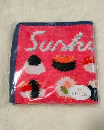 JAL 국제선 기내 판매 스시 디자인 FEILER 손수건 핑크