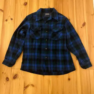 Pendleton 청흑 체크 플란넬 셔츠 L