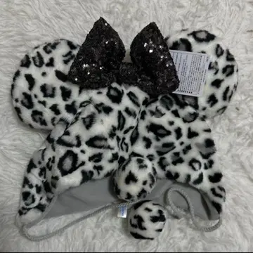 미사용 새상품 레오파드 무늬 미키 귀도리 모자 팬캡