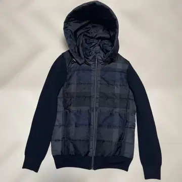 블랙 라벨 섀도우 체크 콤비 니트 블루종 사이즈 M