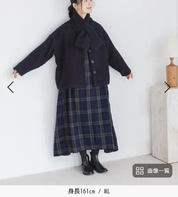 Dgy M/L 부클 코트와 숏 머플러 세트 새상품