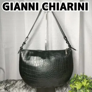 레어 지아니카리니 숄더백 악어 무늬 블랙 가죽 가방 블랙 가방