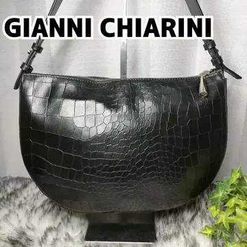레어 지아니카리니 숄더백 악어 무늬 블랙 가죽 가방 블랙 가방