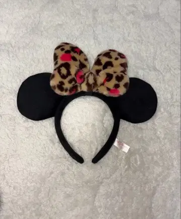 레오파드 무늬 리본 포함 머리띠