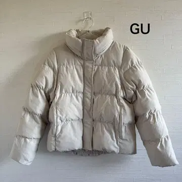 GU 화이트 숏 다운 자켓 M 겨울 폴리에스테르 심플