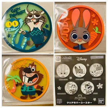 주토피아 클리어 러버 코스터 3종 세트