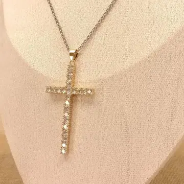 빈티지 골드 지르코니아 목걸이 펜던트 로사리오 십자가