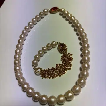 코튼 펄 목걸이 팔찌