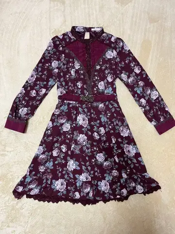 axes femme 플라워 프린트 긴팔 원피스