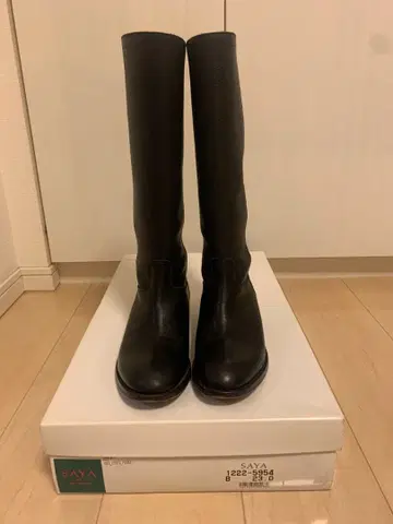 SAYA 사야 롱 부츠 천연 가죽 블랙 23cm