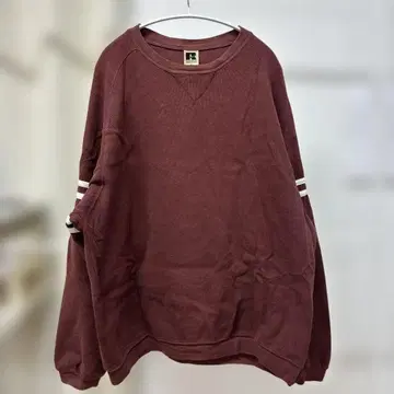 러셀 빈티지 맨투맨 버건디 래글런 슬리브 트레이닝복