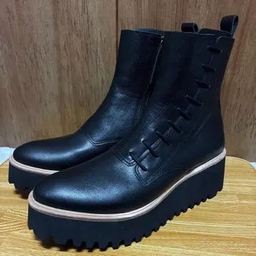 nouer x ALL BLACK 소프트 가죽 통굽 블랙