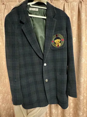 [새상품급] 울 체크 무늬 테일러드 자켓 카네코 이사오 칼 헬무트