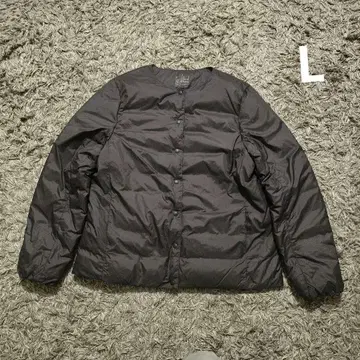 무인양품 다운 포켓터블 노카라 자켓 L 다크 브라운